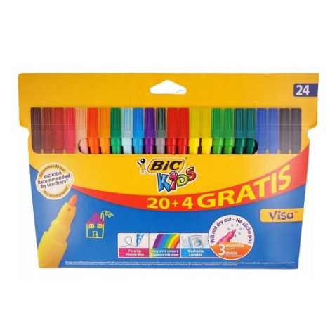 Pisaki Bic Kids Visa, 24 kolory - 2